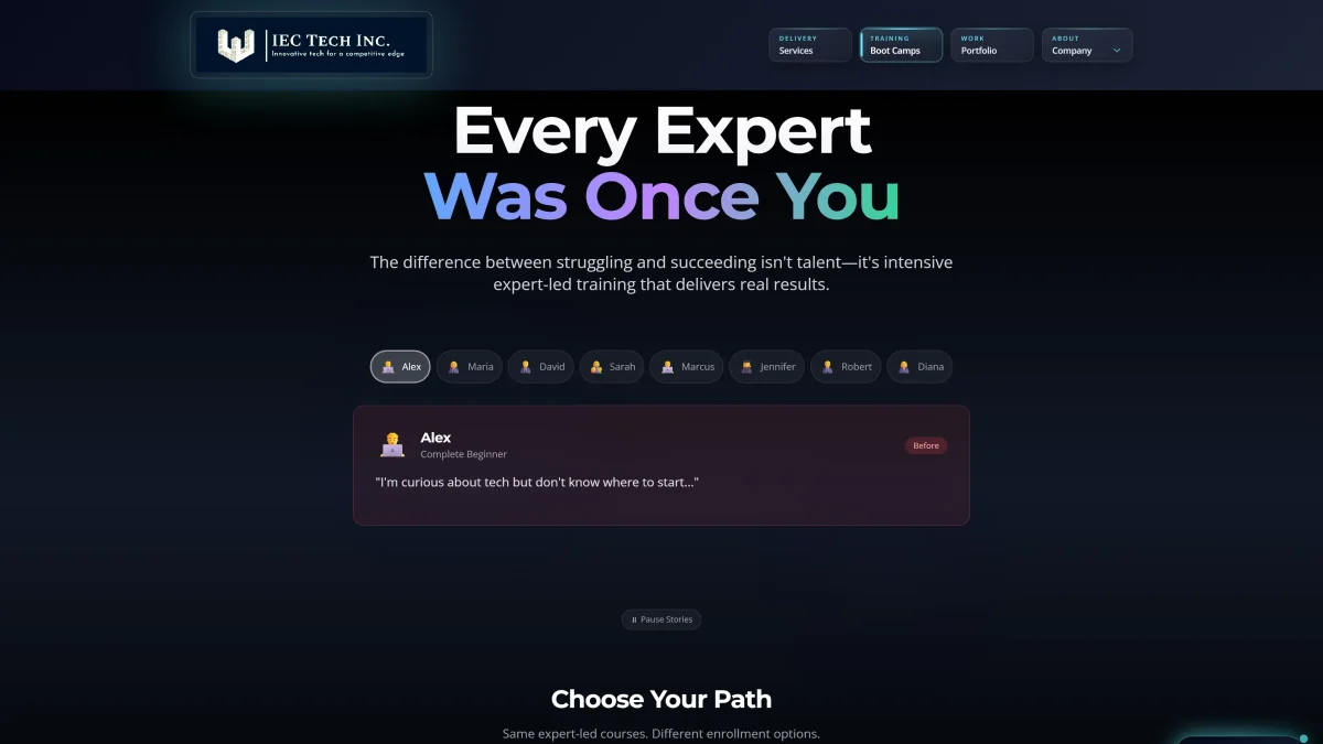 Live boot camp platform with Zero Trust course coverage and the training portal sign-in