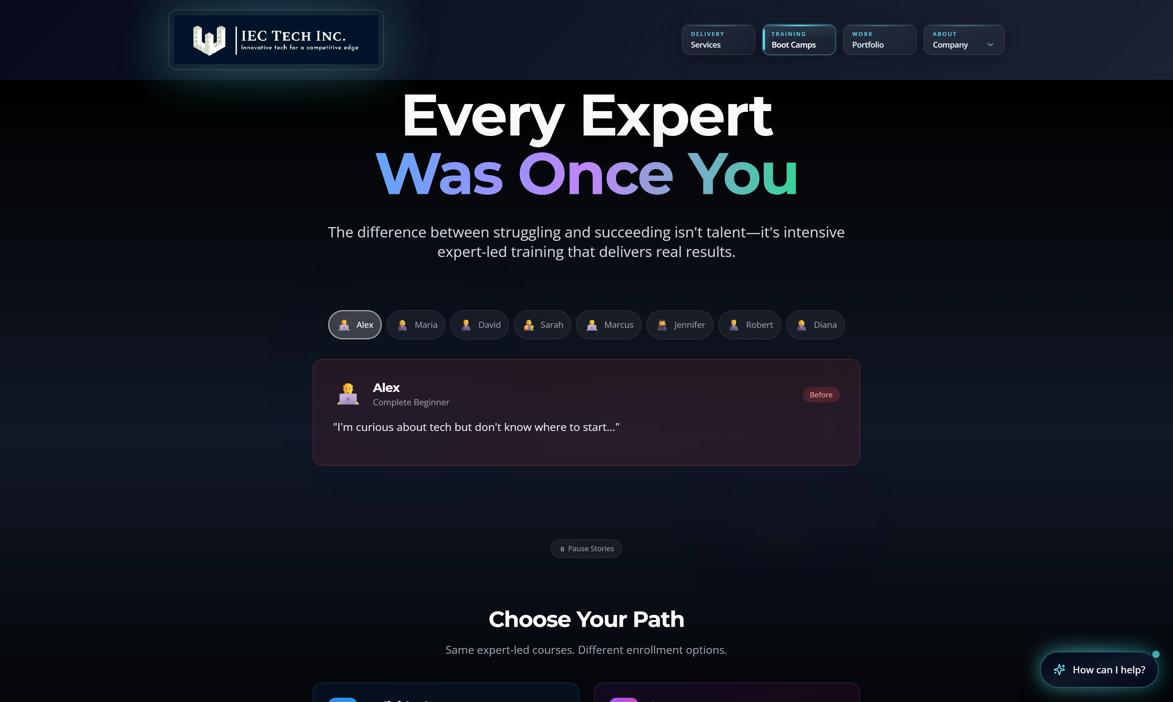 Live boot camp platform with Zero Trust course coverage and the training portal sign-in